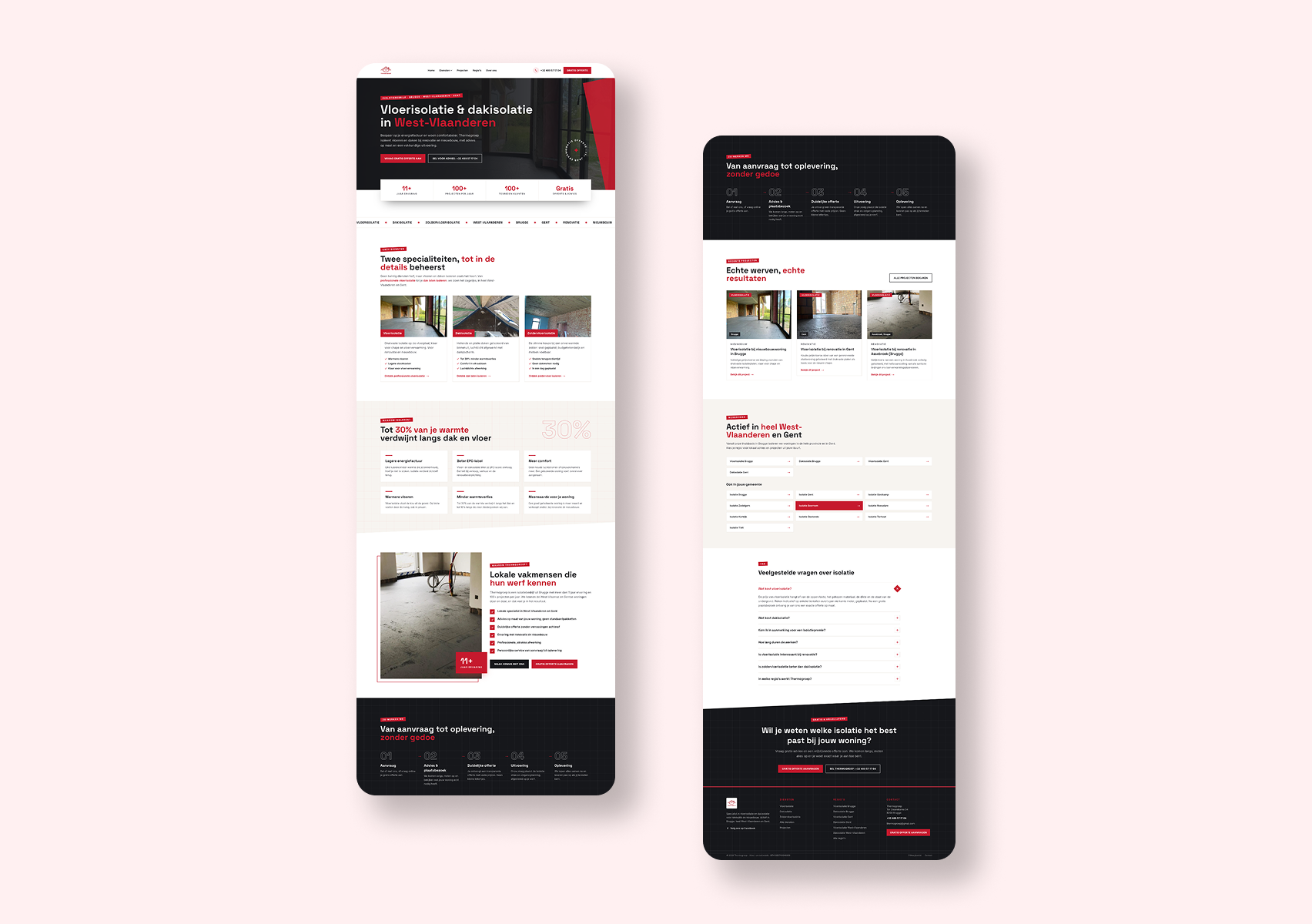 Landing page of the Thermogroep website.