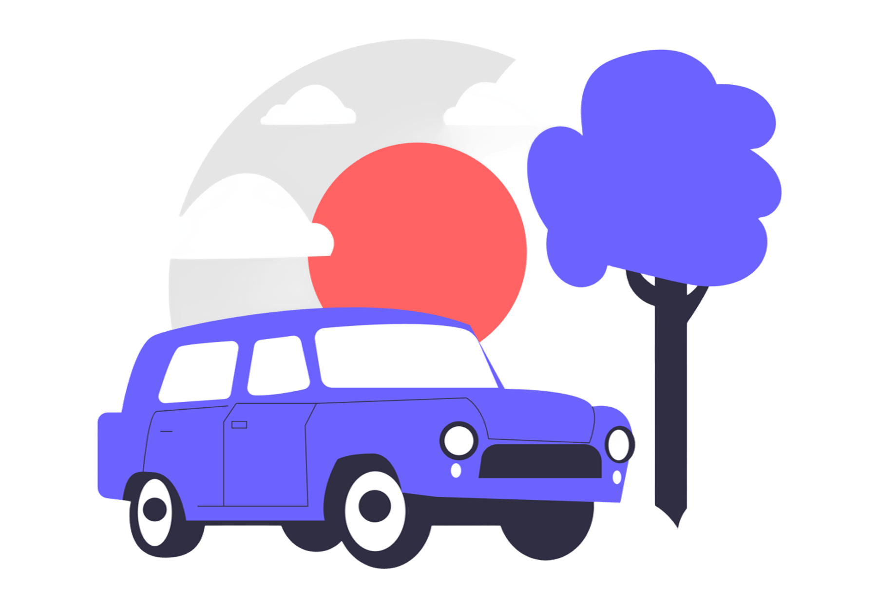 Taxichauffeur achter het stuur tijdens een zonsondergang.